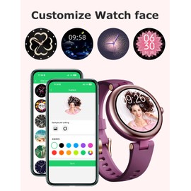 SHANG WING Fitness Tracker, Round Fitness Watches for Women with Bluetooth Call Heart Rate Monitor Sleep Tracker Calorie/Step Counter, Birthday Gift for Women Lady Mom Waterproof (Purple)