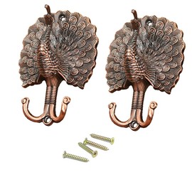 Ailejia 1Pair Peacock Curtain Holdbacks Zinc Alloy Wall Hook Hanging Ball Straps Wall Mounted Curtain (Purple)