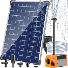 Antfraer 25W Solar Fountain Pump, Solar Water Pump 340GPH Flow Adjustable, Solar Pond Pump with 16.5Ft Cord & PVC Tubing for Pond Small Pond Garden