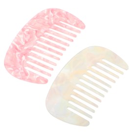 YUXIANLB 2PCS Mini Travel Comb Detangling Combs Wide Tooth Combs Hairs Pocket Comb Anti-Static Small Acetate Hair Detangler Brush For Bangs Curly Wavy Short Long Hairs Daily Hair Care Wet Dry