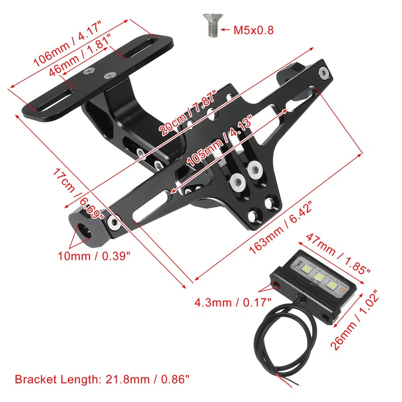 Motoforti Motorcycle License Plate Bracket Motorcycle Fender Eliminate Kit