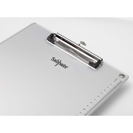 Snopake A4 Metallic ClipBoard with Heavy Duty Clip and Measurement Guide [Metallic Silver] 15788
