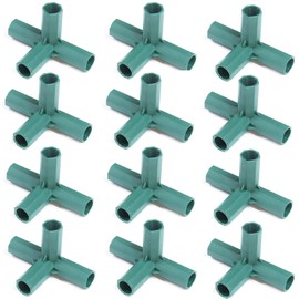 Pack of 12 Greenhouse Frame Connectors, Connectors for Greenhouse Frame, PVC Corner Connectors for Greenhouses, Greenhouse Frame Connector, for Garden Frame Shelves (16 mm)