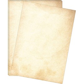 100 x Thicker 120GSM Sheets of Old Looking/Vintage Design Paper DIN A4. Great for Vintage invites and Letters