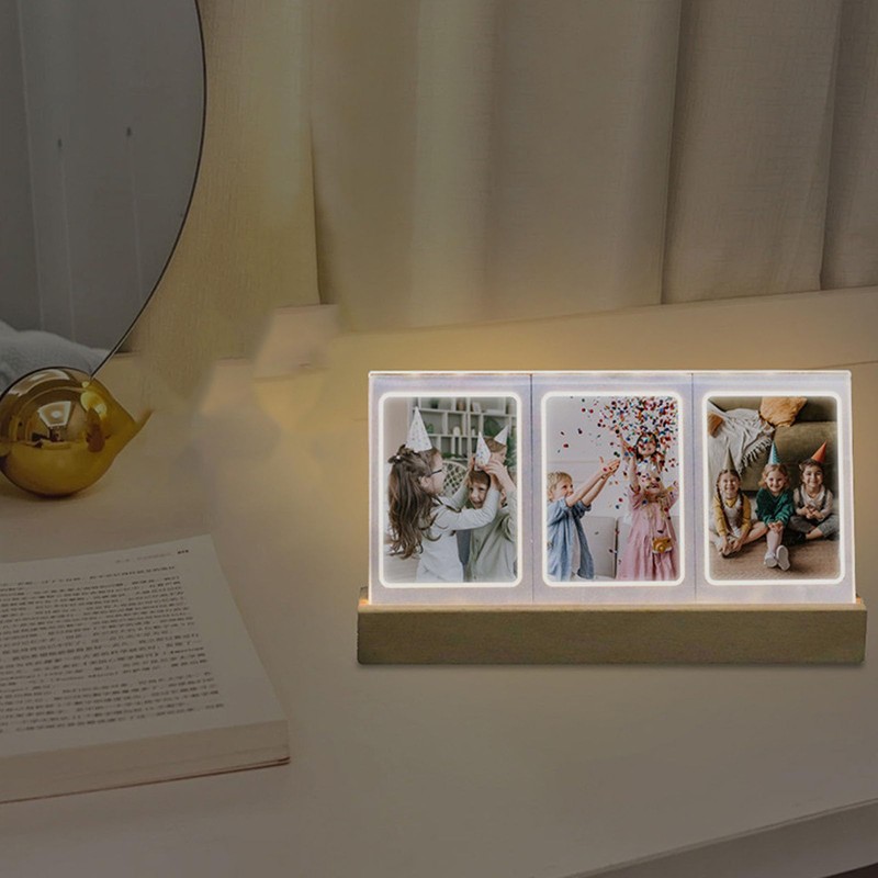 Instax Mini Picture Frame, Light Up Clear Acrylic Desk Photo