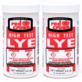 The Boyer Lye for Soap Making, Sodium Hydroxide Pure High Test Lye Food Grade, Caustic Soda, Drain Cleaner and Clog Remover, 2 Pack 2.2 lbs