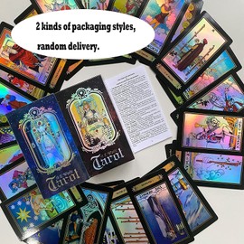 LHKJ 78 Tarot Cards Set With Colorful Box,Tarot Rider Waite Tarot Deck,Universal Vintage Divination Future Telling Game Card Set,Fate Forecasting Cards Game Set