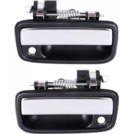 Unbranded Chrome & Black Outside Exterior Door Handle Left/Right Pair Set for Tacoma Truck