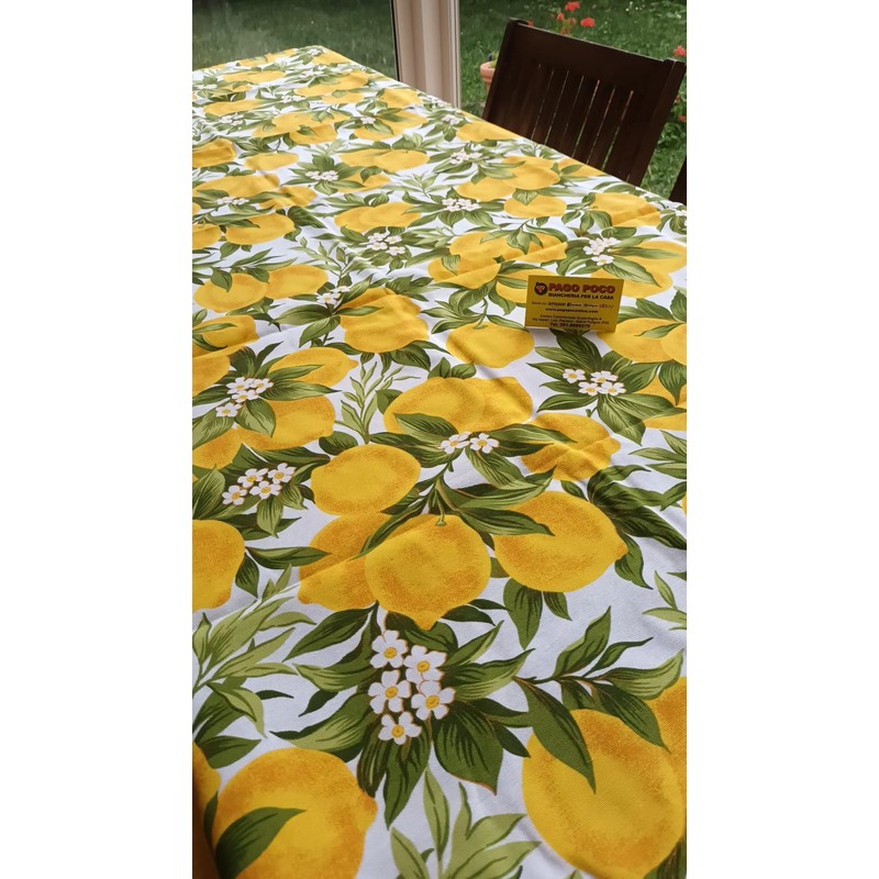 Pago Poco ULIV Square Tablecloth with Lemon Pattern and Branches