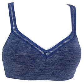 Barely There Women's Gotcha Covered Seamless Wirefree Bra Style #4546 (Small, Navy Mesh)