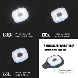 Wmcaps USB Rechargeable Light for LED Beanie, Lighting Modes Hands Free Flashlight, Easy Install Quick Replaceable Headlamp