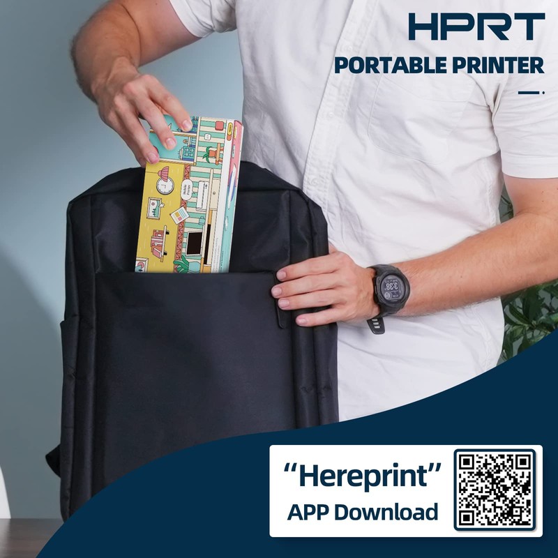 HPRT Wireless Portable Printer - Bluetooth Thermal Printer for Travel,