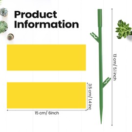 150 Pack Yellow Sticky Houseplant Traps Fungus Gnat Fruit Fly Trap Sticky Houseplant Stakes Insect for Indoor Outdoor Garden Aphids, Whiteflies, Fruit Flies, Fungus Gnats, and Other Insects