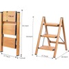 SOLADDER 3 Step Ladder, Folding Step Stool with Anti-Slip Wide