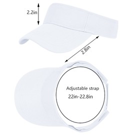 Unisex Visor Cap Sun Hat Golf Tennis Cap with Sun Visor Baseball Cap Baseball Cap Adjustable Visor Summer Peaked Cap for Men and Women, White