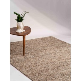 Hand Tufted Wool ECO-Friendly Area Rugs - 3'x5', Rectangle Shape, Beige & Brown, Solid Plain Design, High Pile Thick Handmade Area Rugs for Living Room, Bed Room (KWC111)