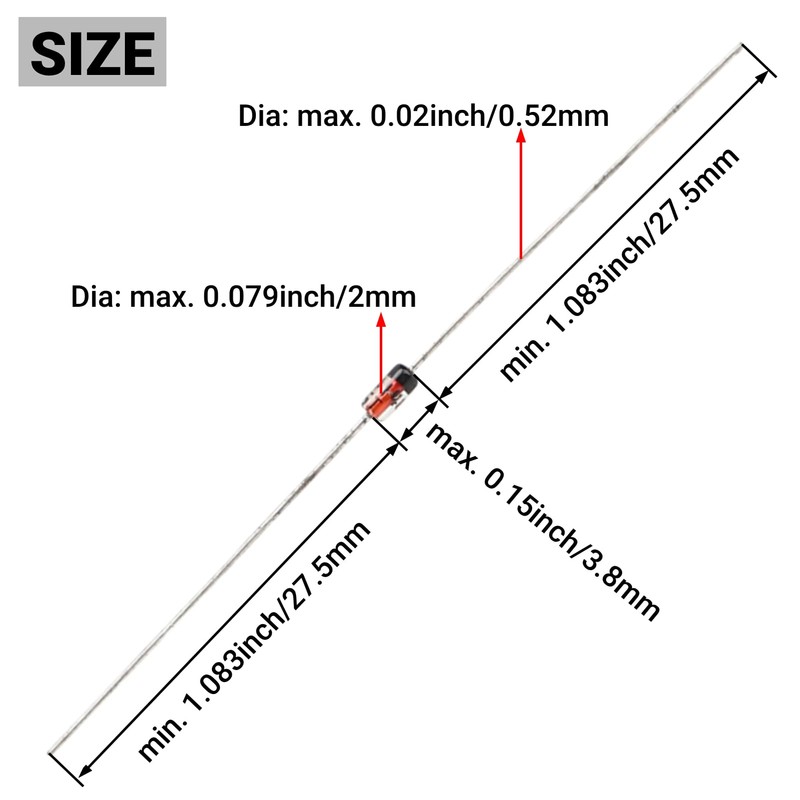 500pcs Quick Switch Diode 1N4148 200MA 100V Aluminum Silicon Diode
