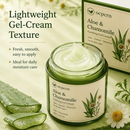 Crema en gel de aloe y manzanilla Hidratante facial Cuidado de la piel Crema hidratante en gel de aloe y manzanilla con textura ligera for una hidratación diaria y una rutina de cuidado .l