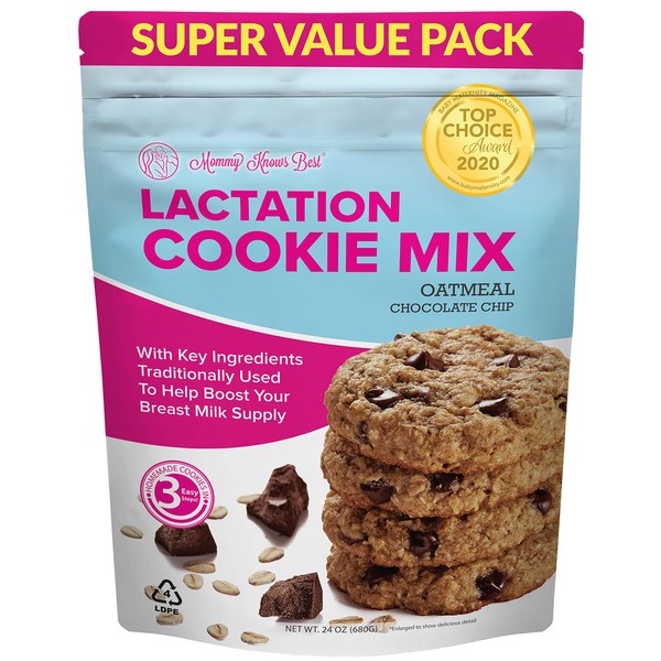 Lactation Cookies Mix - Oatmeal Breastfeeding Cookie Supplement Support for Breast Milk Supply Increase (Chocolate Chip, 1.5 Pound (Pack of 1))