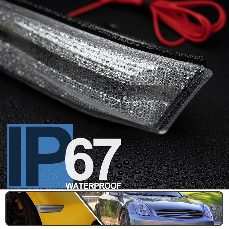 2Pcs G35 White LED Running Lights Amber Dynamic Sequential Blink