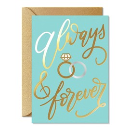 Sweetzer & Orange Wedding Greeting Card – Gold Foil Detailing Thick Stock Luxury Card – Modern Wedding with Gold Kraft Envelope & Sticker – Perfect for Weddings & Engagements