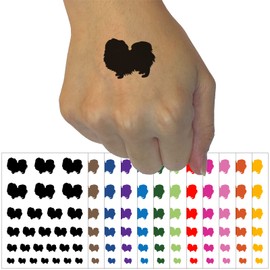 Pekingese Dog Solid Temporary Tattoo Water Resistant Fake Body Art Set Collection - Light Pink (One Sheet)
