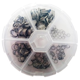 FLADEN FISHING - 100 Plus Split Ring Dispenser - High-Strength Steel Rings in 6 Essential Sizes ((4 5 7 8 10 and 12mm) Essential terminal Tackle Suitable for Sea & Freshwater Rigs [15-3919]