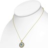 925 Sterling Silver Yellow Gold-Tone White Blue CZ Evil Eye