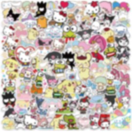 100Pcs Stickers, Anime Stickers, Helllokittty Stickers MyMelody&Kuromi Cute Stickers Pack Kids Waterproof Sticker Aesthetic Vinyl Stickers, Skateboard Stickers for Teens Girls Kids