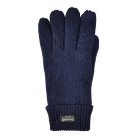 Bruceriver Guantes de punto de lana pura para hombre con forro Thinsulate, visualización táctil azul marino., Large-X-Large