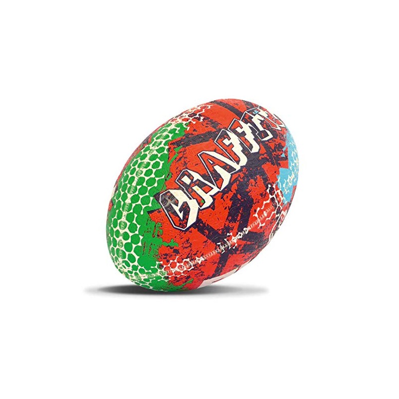 Rhino Graffiti Rugby Ball (Red Blue, 5)