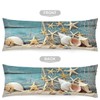 Beach Body Pillow Cover 20x54 Pillow Case Coastal Starfish Seashell