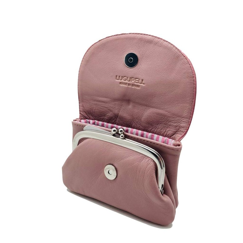 LUGUPELL Women's & Girls' Pink Leather Minimal Zipper Clutch Wallet