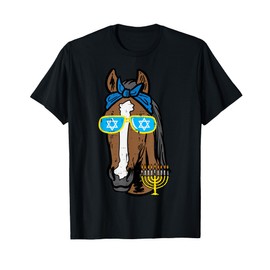 Hanukkah Horse Chanukah Jewish Equestrian Women Girls Kids T-Shirt