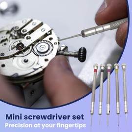 Gadgetime USA Mini Precision Screwdriver Set for Jewelry, Watches, Eyeglasses, Electronics, Professional & DIY Repairs - with 5 Different Sizes (0.8, 1.0, 1.2, 1.4 & 1.6 mm)