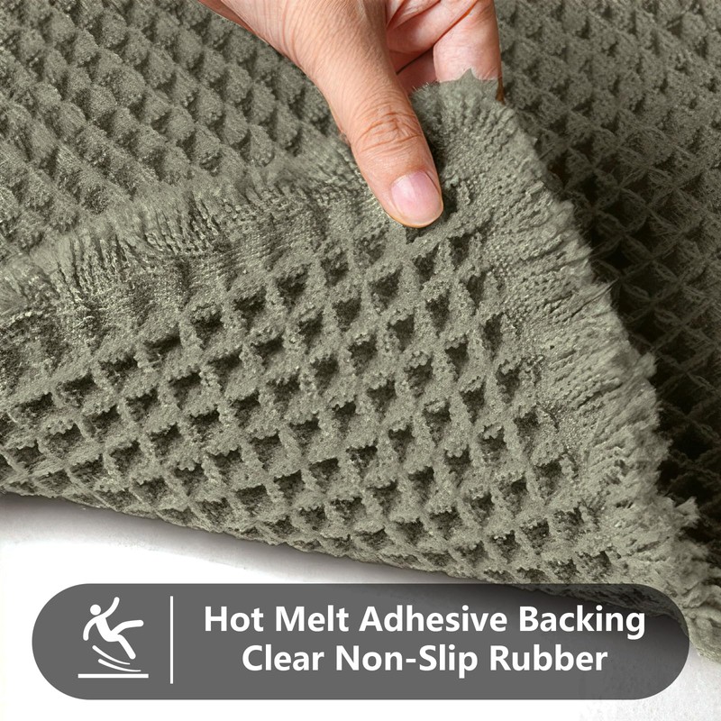 AIBIIN Waffle Pattern Bath Mat Super Absorbent Non Slip Machine