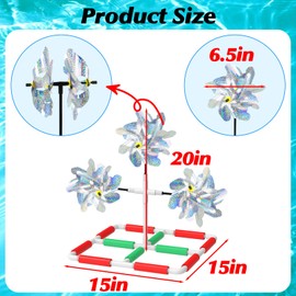 Pool Bird Deterrent, Floating Reflective Windmill Bird Scare Devices, Keep Birds/Ducks/Heron/Pigeons... Away from Your Pool, Boat, Backyard, Pool Decoration 02