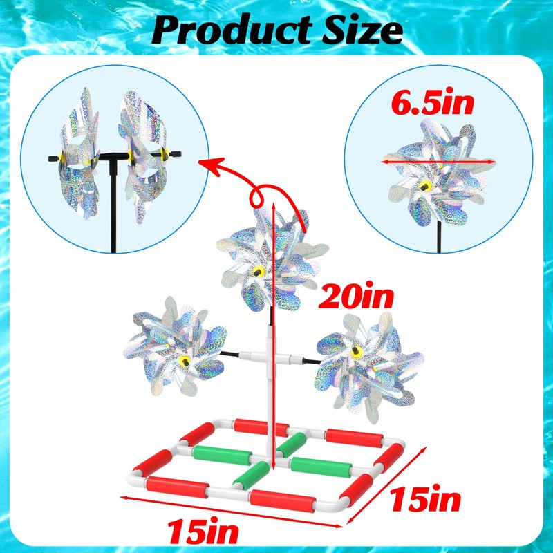 Pool Bird Deterrent, Floating Reflective Windmill Bird Scare Devices, Keep