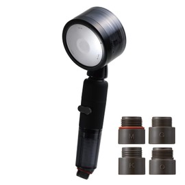 Aramic SS-TN2BA Shower Head, Nano Bubble Shower, 3D Salon Style, Nano Bubble Function, Water Saving, Chlorine Removal, Increase, Angle Adjustment, Includes Adapter, Smoke, Gray, Made in Japan