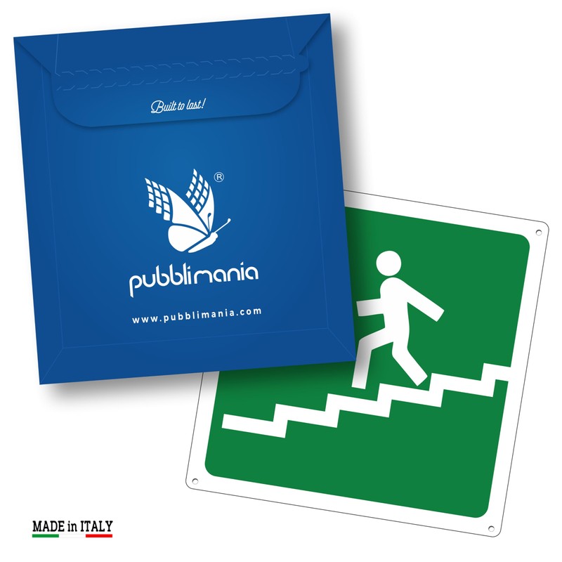 Pubblimania Emergency Exit Stairs Left 20 x 20 cm |