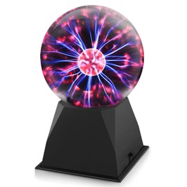 Plasma Ball, 6 Inch Touch and Sound Sensitive Plasma Ball Lamp, Magic Plasma Globe Lightning Sphere, Novelty Educational Science Toy for Kids, Cool Decoration for Bedroom, Gift for Christmas, Birthday