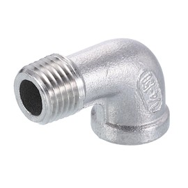 sourcing map 304 Stainless Steel 90 Degree Elbow Fittings NPT 1/4 Female x NPT 1/4 Male Threaded Adapter Pipe Fitting for Connecting Water Pipe Air Hose PVC Tube Cast Coupling