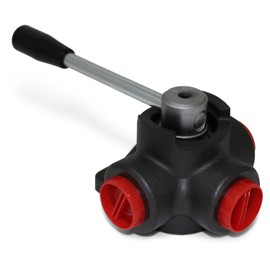 Hydraulic Rotary Diverter Valve, 3 Way, Open Center, 32 GPM, #12 SAE Ports