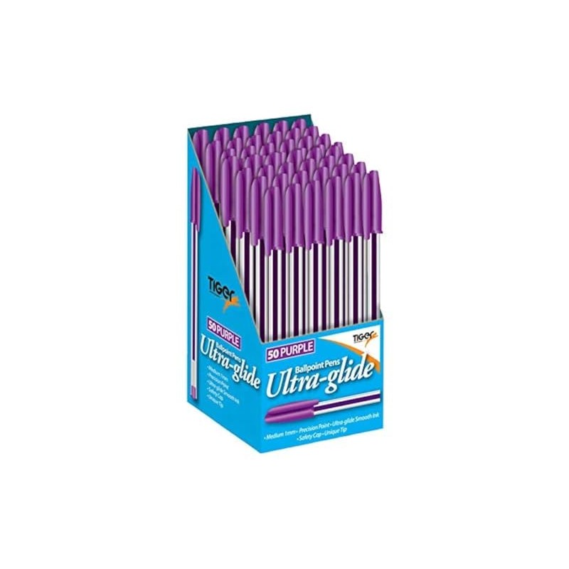 10 x Violet Ink, Ultra-glide Ballpoint Pens Medium Point -