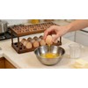Acacia Wooden Double Layer Egg Holder, 36 Capacity Farmhouse Kitchen