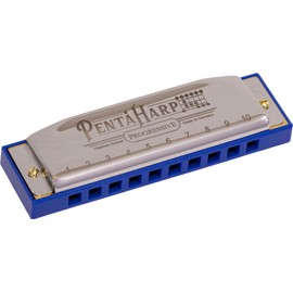 Hohner PentaHarp Harmonica - Key of C Minor Bundle with Key Stickers, Plastic Case, Instructional Manual, and Austin Bazaar Polishing Cloth