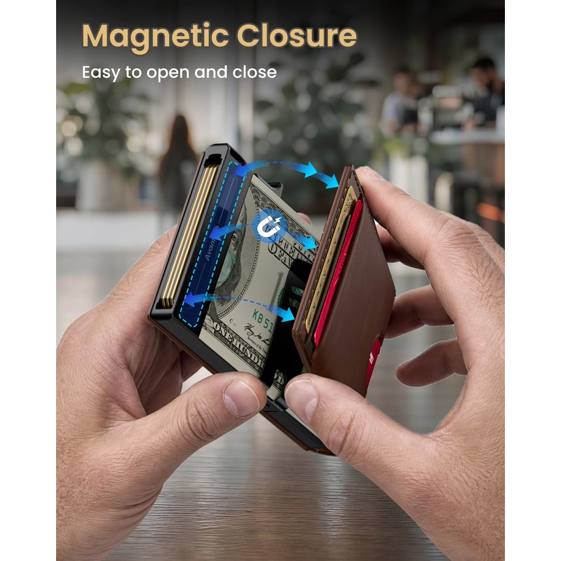 avanture Wallet for Men Card Holder: Pop Up Card Case,
