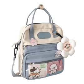 Cute Backpack with Accessories Dual Purpose Backpack Shoulder Bag Large Capacity Outdoor Travel Tote Bag Kids Bookbag