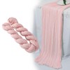 2 PCS Pink Cheesecloth Table Runners, 90x300 cm Boho Dusty