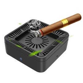 Cenicero sin Humo con Purificador de Aire Filtro de Carbón Activado PM2.5 99,97% de Polvo Polen Humo y olor USB Recargable bajo Nivel de Ruido para el hogar y los Viajes de Negocios